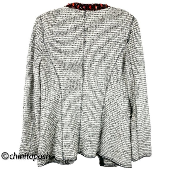 Chicos Embellished Neckline Tweed Jacket - Picture 3 of 7